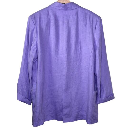 ZARA 2023 100% LINEN BLAZER OVERSIZED JACKET LILAC 3626/710 SIZE S RARE - Picture 2 of 4
